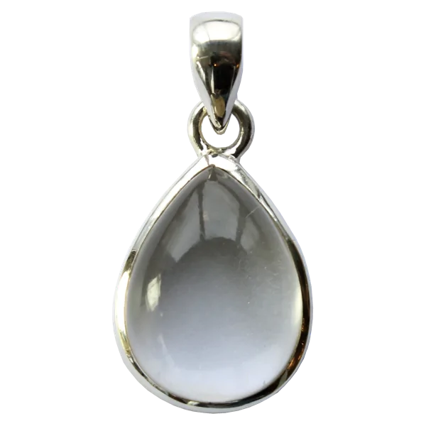 Pendentif argent goutte Cristal de Roche - petit modèle