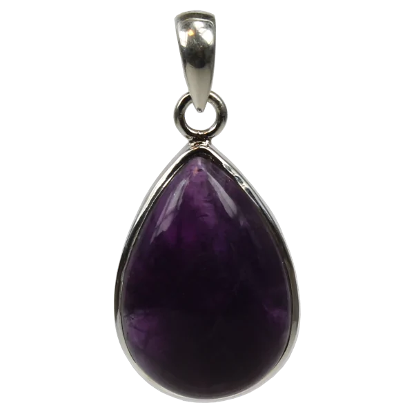 Pendentif argent goutte Améthyste - grand modèle