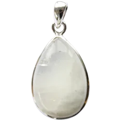 Pendentif argent goutte Pierre de Lune arc en ciel - grand modèle