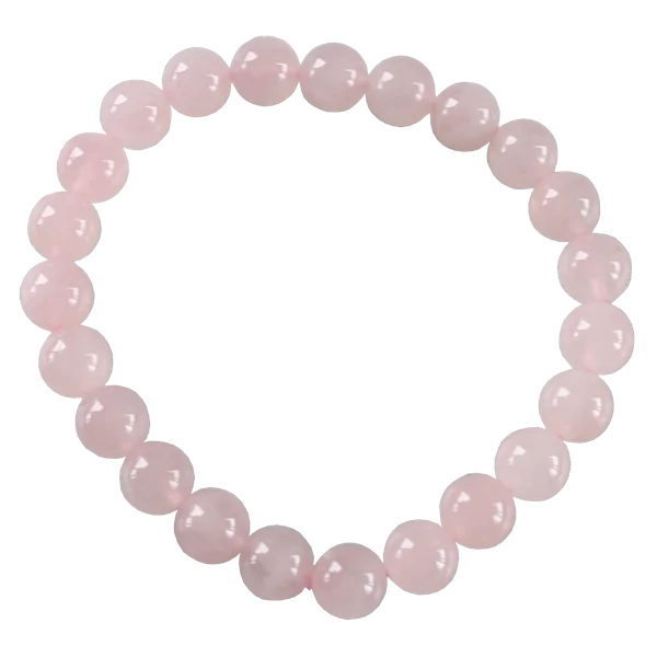 Bracelet en Quartz Rose, Perles Rondes 8 mm, photo 1 | Dans les Yeux de Gaia