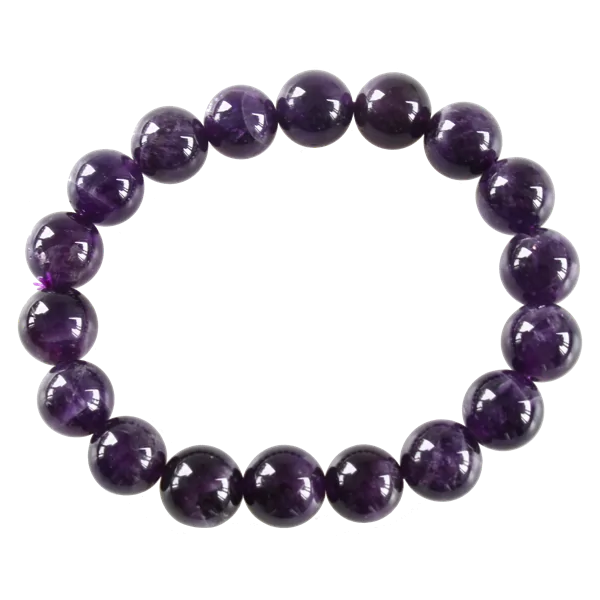 Bracelet Perles Rondes Améthyste - 10 mm - à l'unité