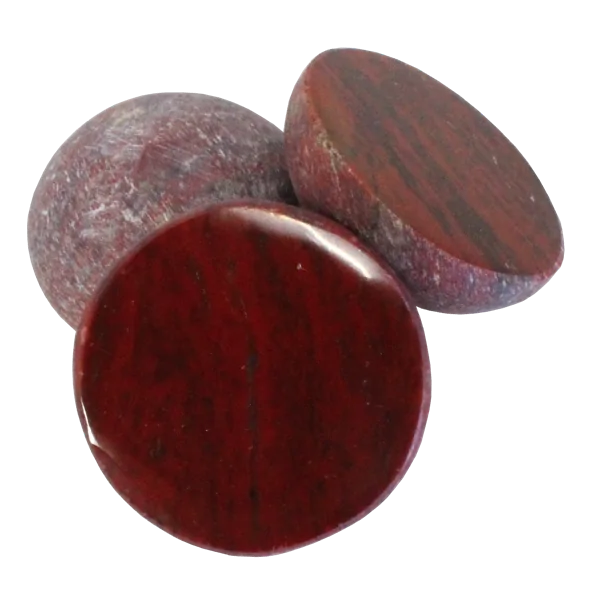 Galet Jaspe Rouge 1 face polie - Lot de 10