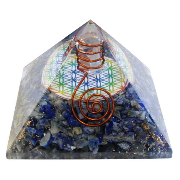 Pyramide Orgonite Fleur de Vie - 7 cm