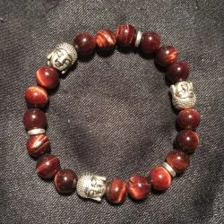 Bracelet Oeil de taureau 3 bouddhas |Dans les Yeux de Gaïa