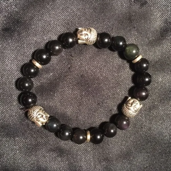 Bracelet Oeil Celeste 3 Bouddhas | Bracelets en Pierres | Dans les yeux de Gaïa