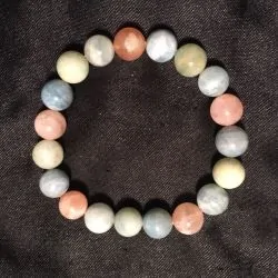 Bracelet Aigue-Marine et Morganite 10mm | Dans les yeux de Gaïa