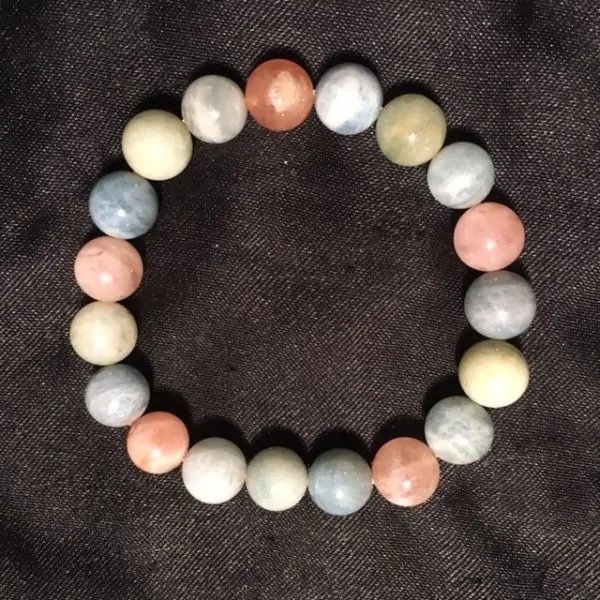 Bracelet Aigue-Marine et Morganite 10mm | Dans les yeux de Gaïa