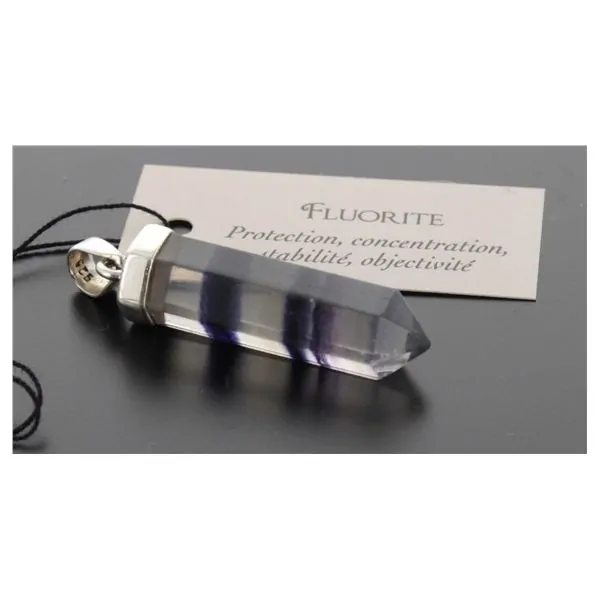 PENDENTIF ARGENT POINTE FLUORITE
