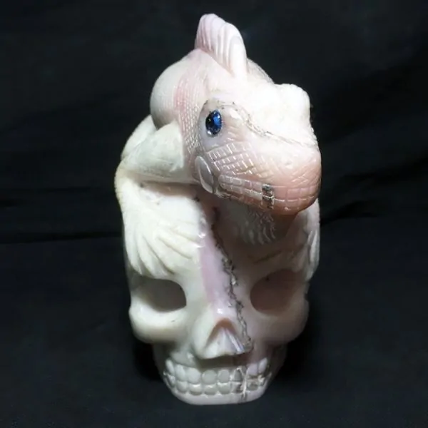 Crâne en Opale Rose Iguane | Crânes de Cristal | Dans les yeux de Gaïa