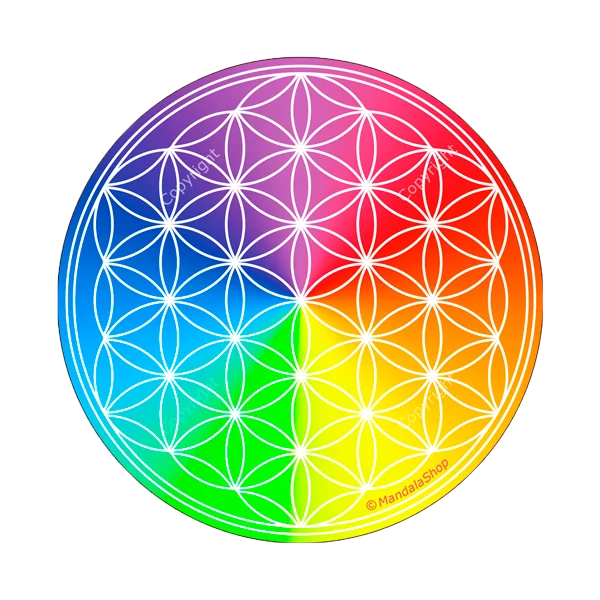 Disque harmonisant Fleur de Vie 7 chakras - Bien être - équilibre | Dans les Yeux de Gaïa