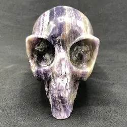 Crâne allongé en Fluorite Lilas | Crânes de Cristal | Dans les yeux de Gaïa