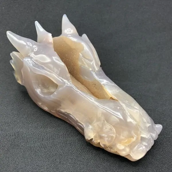 Tête de Dragon en Agate -36 | Dragons en Minéraux | Dans les yeux de Gaïa