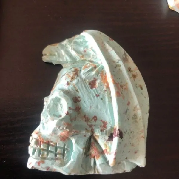 Pendentif Crâne et Dragons en Amazonite | Dans les yeux de Gaïa