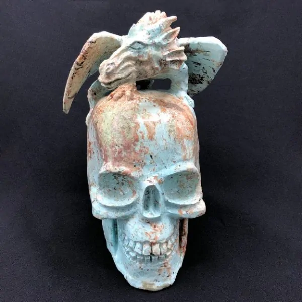 Crâne Dragon en Amazonite -2| Pièces d’Exception | Dans les yeux de Gaïa
