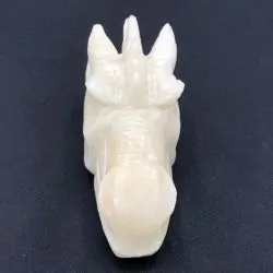 Tête de Dragon en Agate Laiteuse | Dragons en Minéraux | Dans les yeux de Gaïa