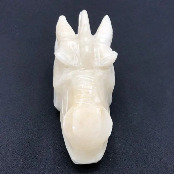 Tête de Dragon en Agate Laiteuse | Dragons en Minéraux | Dans les yeux de Gaïa