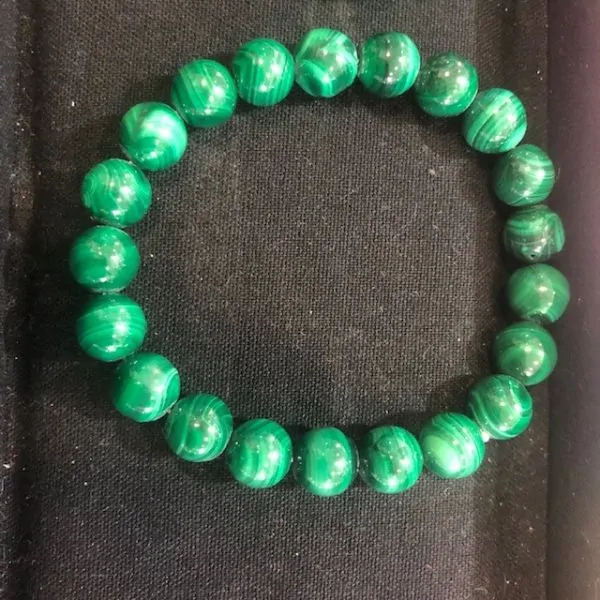 Bracelet Malachite perles rondes de 8mm - 1 | Dans les Yeux de Gaia