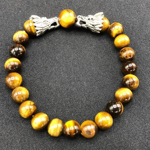Bracelet Dragon Oeil de Tigre | Bracelets en Pierres | Dans les yeux de Gaïa