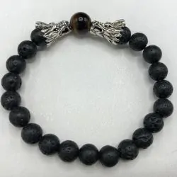 Bracelet Dragon Lave Oeil de Tigre - Santé | Dans les yeux de Gaïa