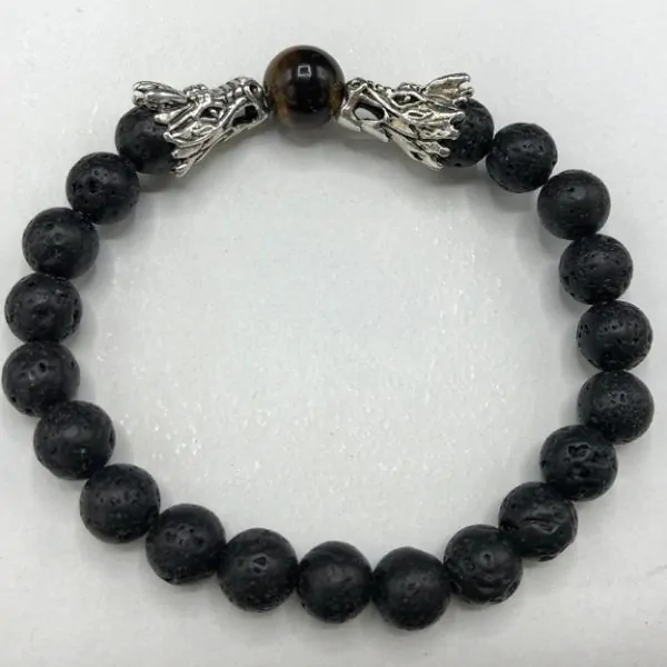 Bracelet Dragon Lave Oeil de Tigre - Santé | Dans les yeux de Gaïa