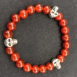 Bracelet Crânes Cornaline |Dans les Yeux de Gaïa 2