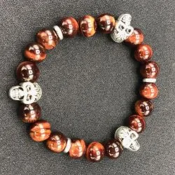 Bracelet Crânes Oeil de Taureau |Dans les Yeux de Gaïa 1