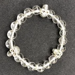 Bracelet crâne Cristal de roche |Dans les Yeux de Gaïa