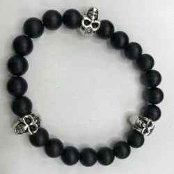Bracelet crâne Onyx |Dans les Yeux de Gaïa