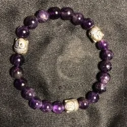 Bracelet 3 bouddha Améthyste |Dans les Yeux de Gaïa