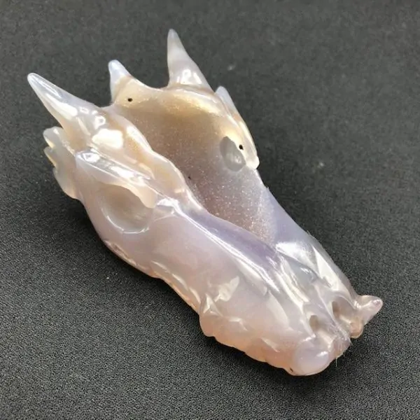 Tête de Dragon en Agate -31| Dragons en Minéraux | Dans les yeux de Gaïa