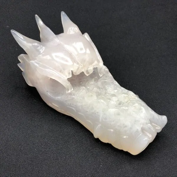 Tête de Dragon en Agate -22| Dragons en Minéraux | Dans les yeux de Gaïa