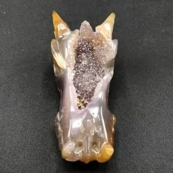 Tête de Dragon en Agate -21| Dragons en Minéraux | Dans les yeux de Gaïa