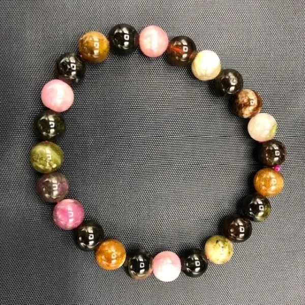 Bracelet Tourmaline melon d'eau 8mm - Minéraux | Dans les yeux de Gaïa