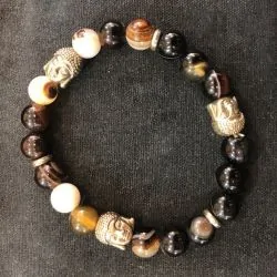 Bracelet 3 Bouddha Agate | Bracelets en Pierres | Dans les yeux de Gaïa
