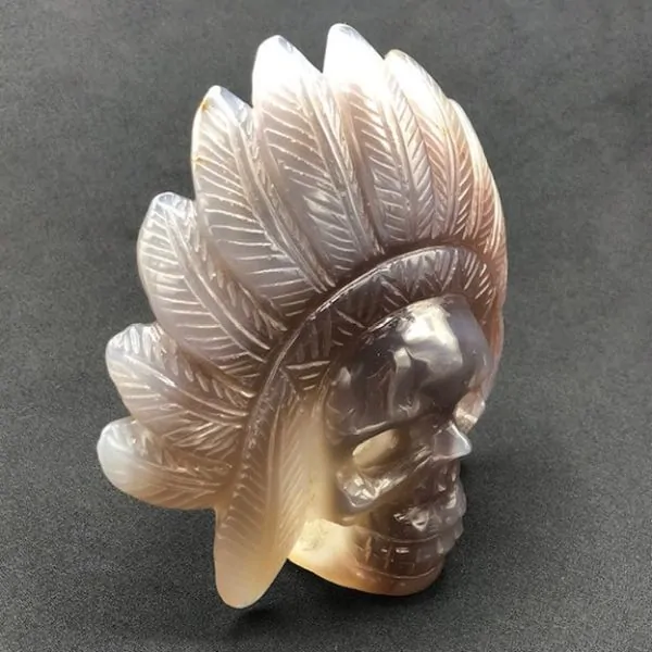 Crâne Indien Agate -1| Crânes de Cristal | Dans les yeux de Gaïa
