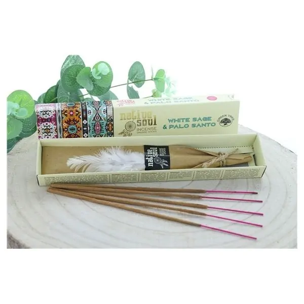 Encens Green Tree Native Soul Sauge Blanche & Palo Santo – Purification, Énergie Positive, Rituel Chamanique | Dans les yeux de 