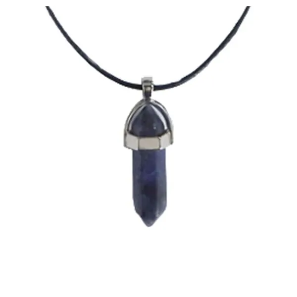Collier Sodalite Pointe Cordon noir 