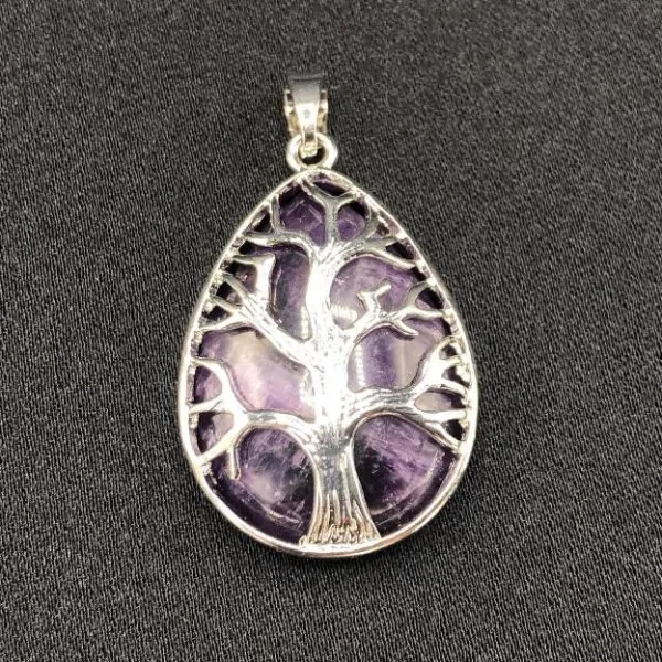 Pendentif Arbre de Vie Améthyste -1 - Minéraux | Dans les yeux de Gaïa