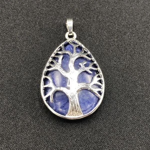 Pendentif Arbre de Vie Sodalite | Pendentifs en Minéraux | Dans les yeux de Gaïa