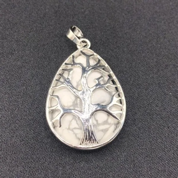 Pendentif Arbre de Vie Howlite | Pendentifs en Minéraux | Dans les yeux de Gaïa