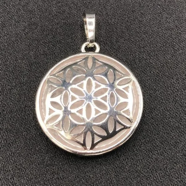 Pendentif Fleur de Vie Quartz Rose - Minéraux | Dans les yeux de Gaïa