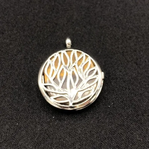 Pendentif Oeil de Tigre Arbre de Vie Fleur de Lotus | Dans les yeux de Gaïa