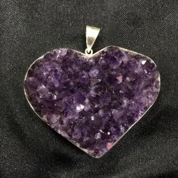 Pendentif Améthyste serti en Argent 925 forme coeur | Dans les yeux de Gaïa