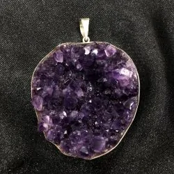 Pendentif Améthyste serti en Argent 925 | Dans les Yeux de Gaia