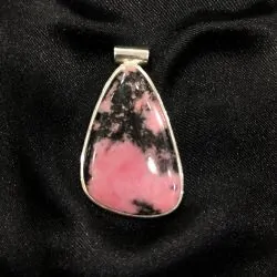 Pendentif Rhodonite en Argent 925 -7| Minéraux - Lithothérapie