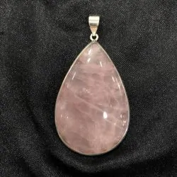 Pendentif en Quartz Rose serti en Argent 925 | Dans les Yeux de Gaia