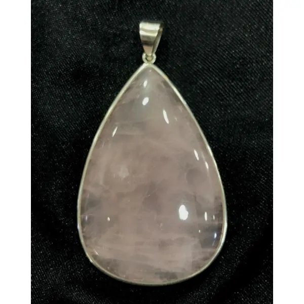 Pendentif en Quartz Rose serti en Argent 925 -1 | Dans les yeux de Gaïa