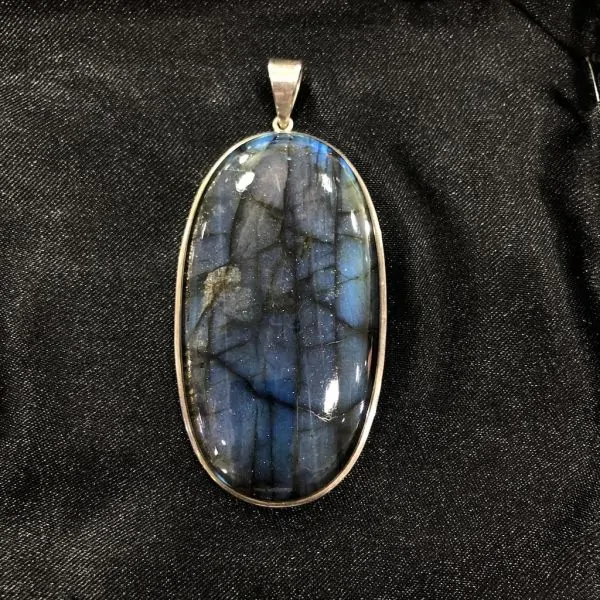 Pendentif Labradorite serti en Argent 925 -18 | Dans les yeux de Gaïa