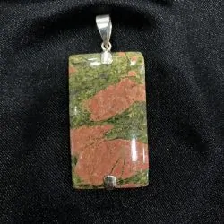 Pendentif Unakite en Argent 925 -2 - minéraux | Dans les yeux de Gaïa