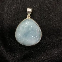 Pendentif Aigue Marine serti en Argent 925 | Dans les Yeux de Gaia